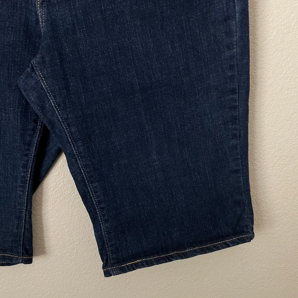 Levis Shorts Womens Size 28 Dark‎ Indigo Bermuda Denim High Rise Stretch Cotton